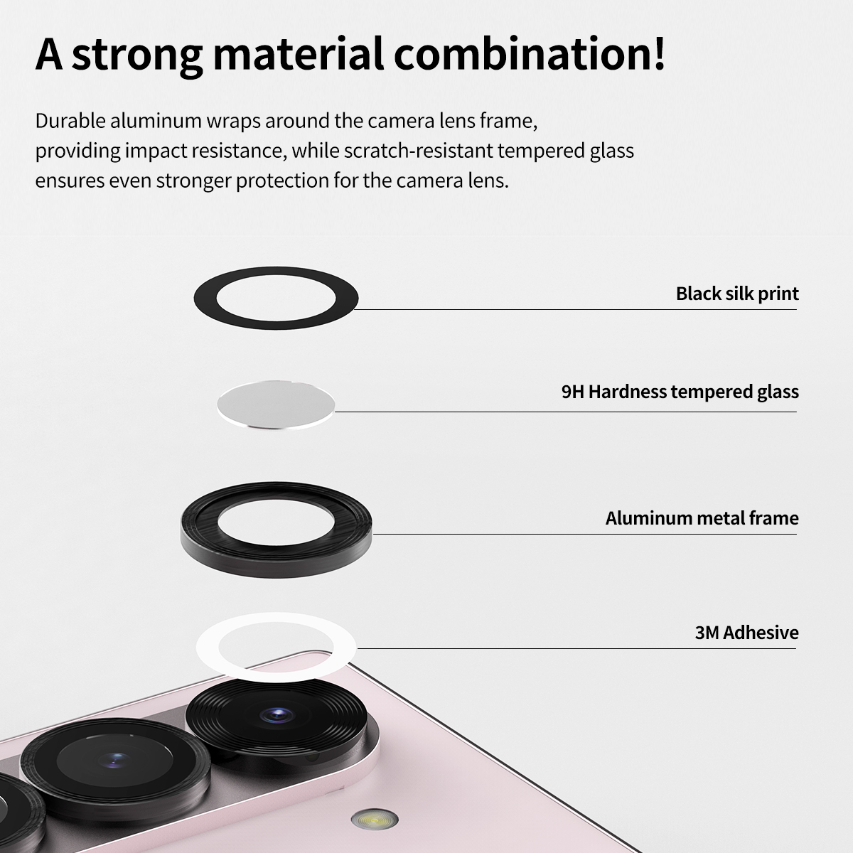 Araree Sub Core Camera Lense Protector Glass With Metal Ring For Samsung Galaxy Z Fold 6 - Clear