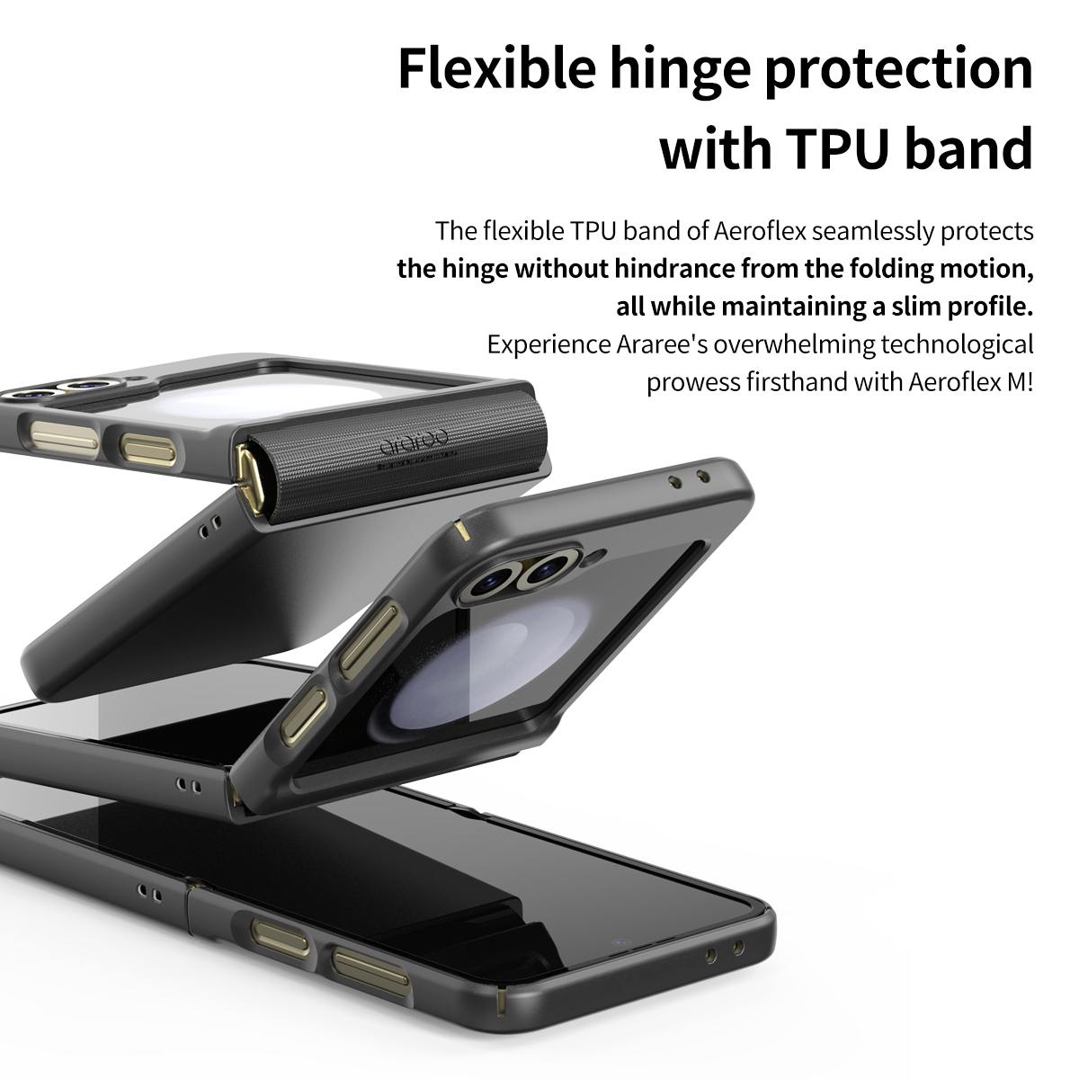 Araree Aero Flex Case With Dual Layer Protection For Samsung Galaxy Z Flip 6 - Black