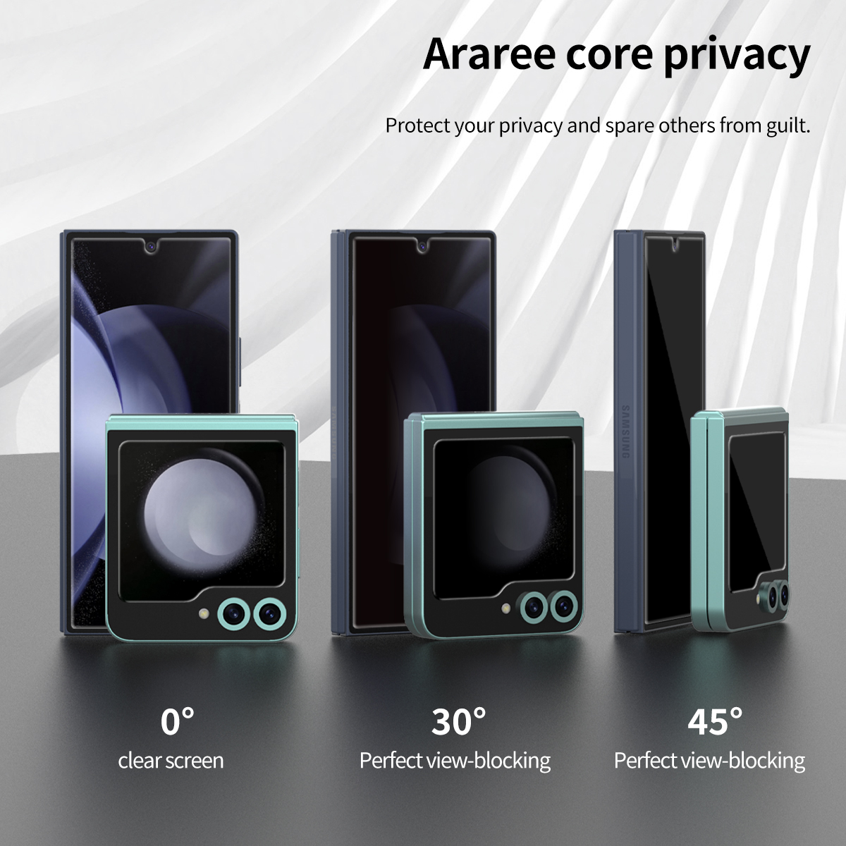 Araree Core Front Screen Tempered Glass (1 Piece) For Samsung Galaxy Z Flip 6 - Privacy Black
