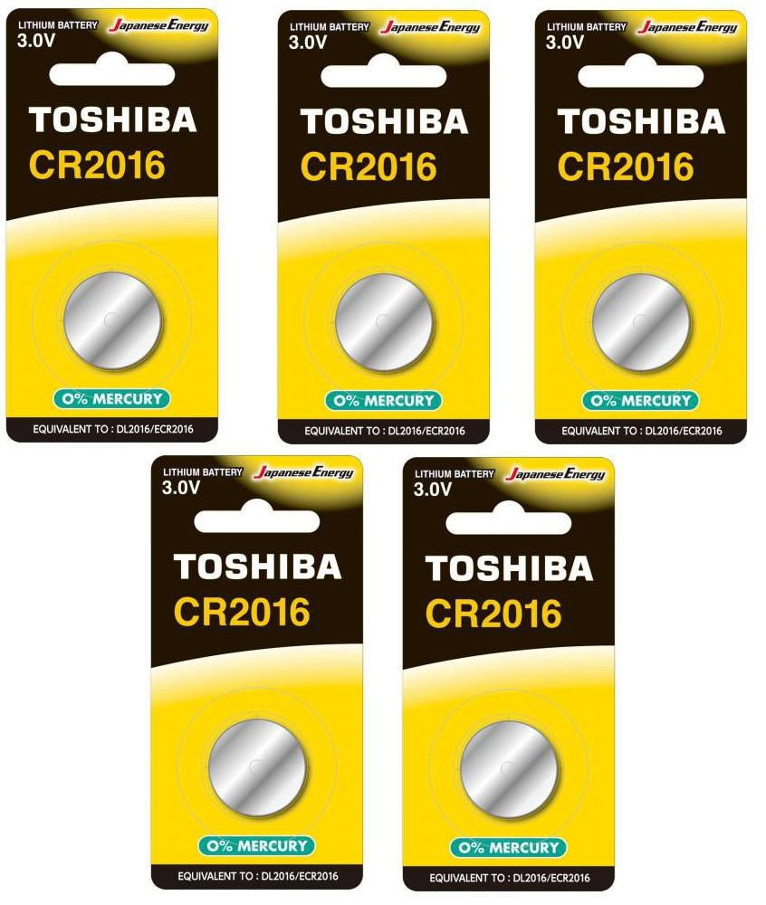 Toshiba Alkaline Button Cell Battery - CR2016 PW BP-5 (Pack Of 5)