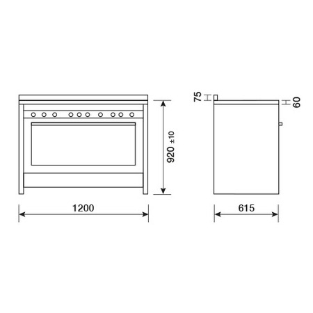 Glem Gas - Gas Cooker - 120 x 61.5