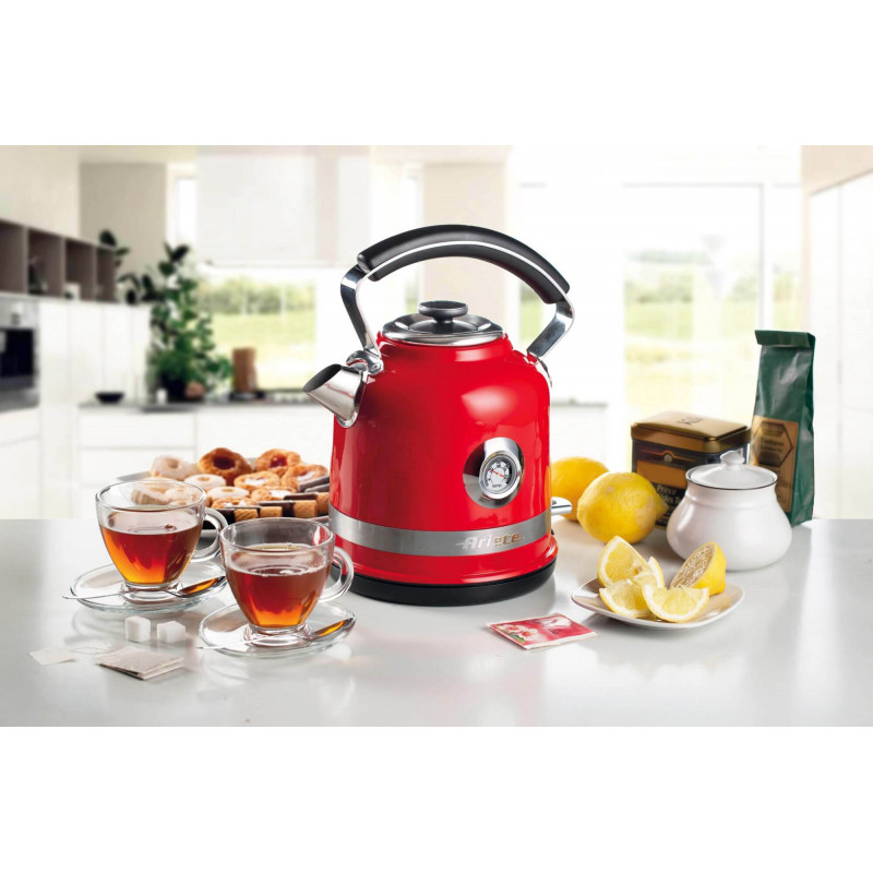 Ariete Moderna Electric Kettle 2000 Watts 1.7 Liters, Red - MOD2854