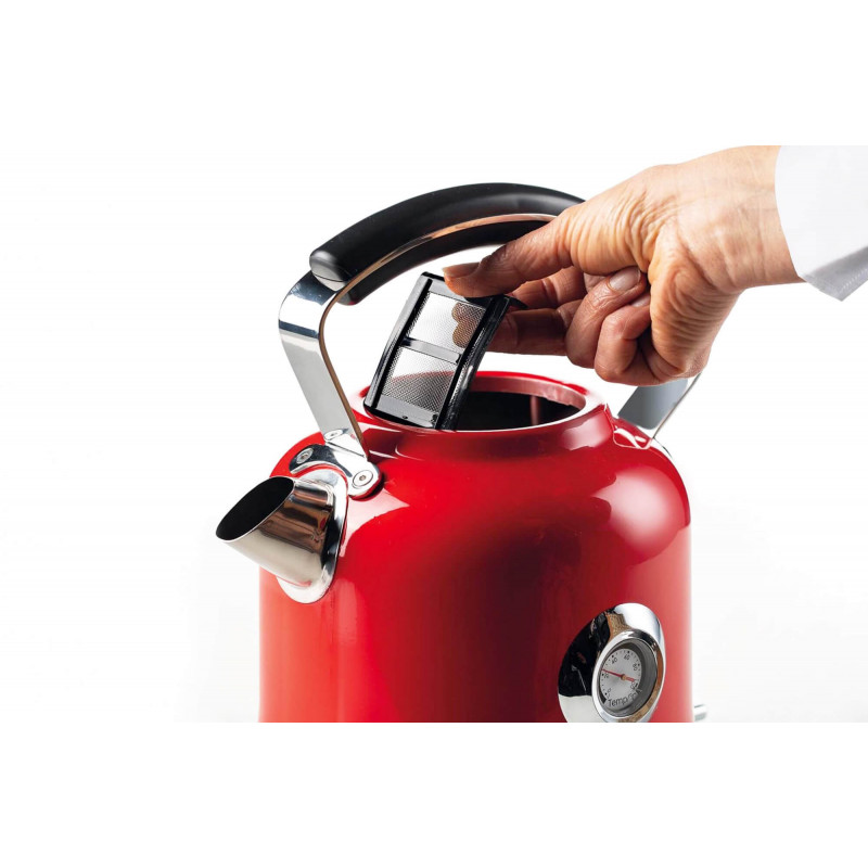 Ariete Moderna Electric Kettle 2000 Watts 1.7 Liters, Red - MOD2854