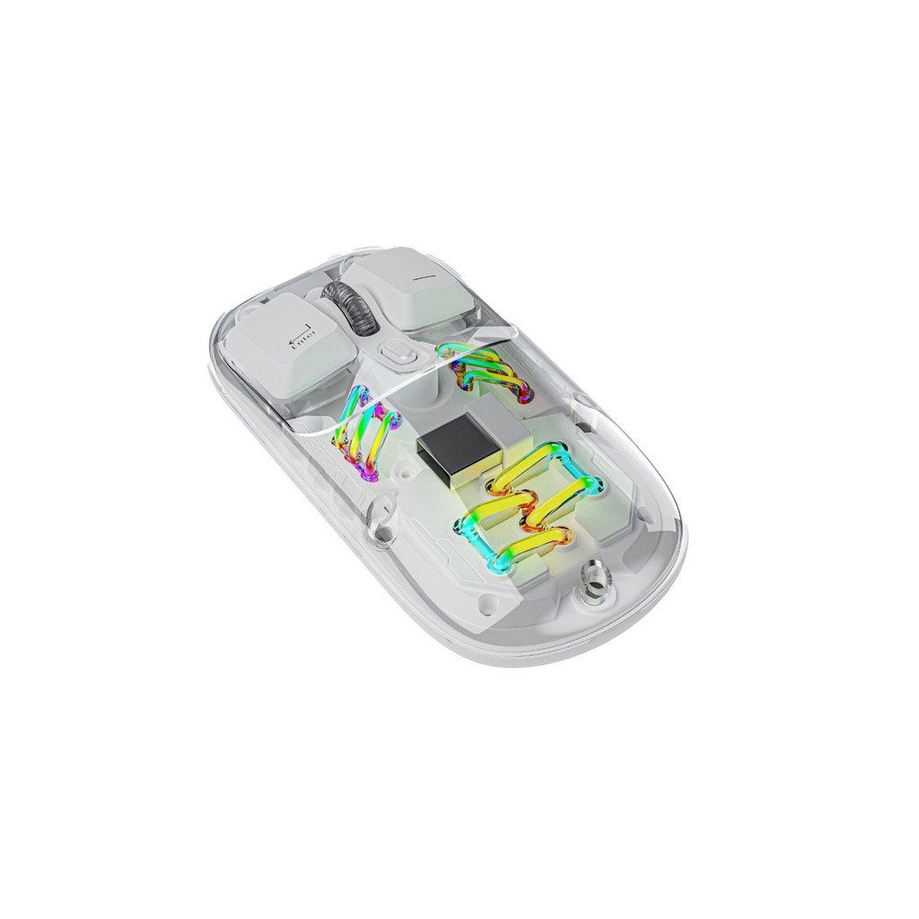 Porodo Transparent Mouse 2.4G and Bluetooth Dual Mode -White