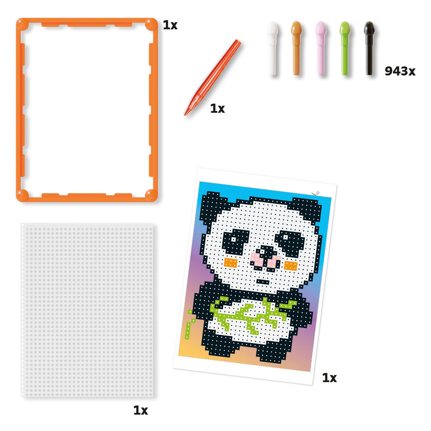 Quercetti Pixel Art Basic-panda Educational Toys