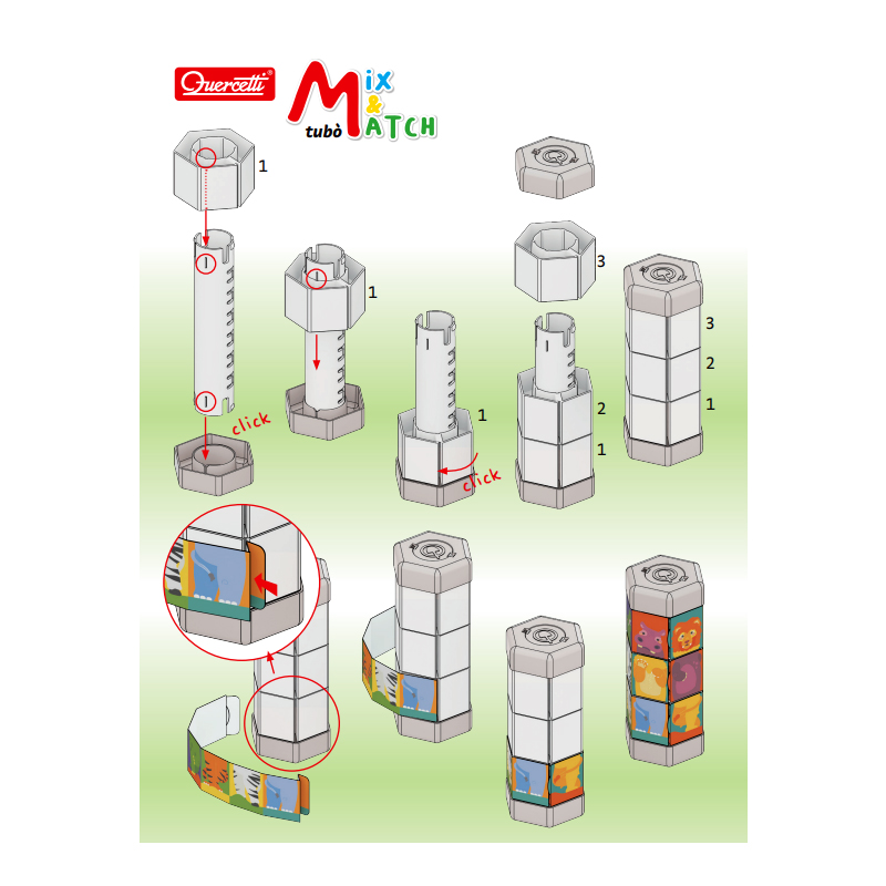 Quercetti Tubo' Mix & Match-bimbi E Mestieri Educational Toys