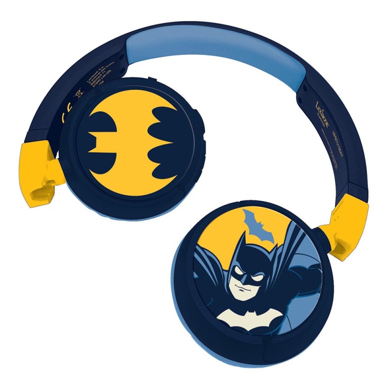 Lexibook Batman 2 in 1 Bluetooth® and Wired Comfort Foldable Headphones With Kids Safe Volume