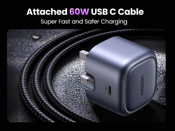 UGreen Nexode 30W USB-C PD GaN Fast Charger UK (Space Gray)