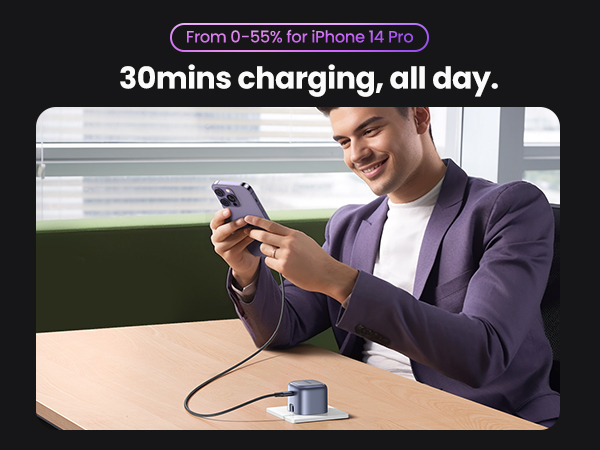 UGreen Nexode 30W USB-C PD GaN Fast Charger UK (Space Gray)
