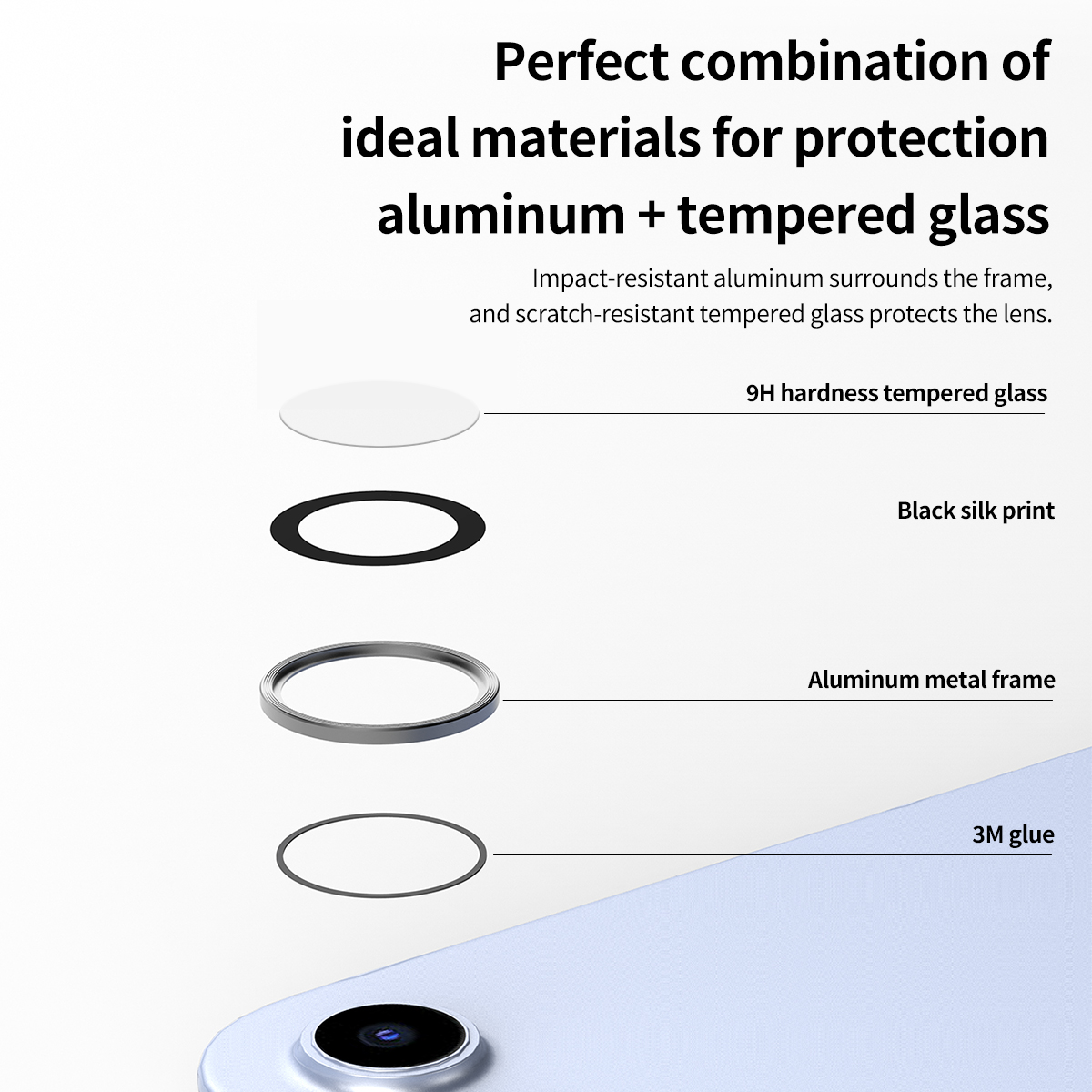 Araree Core Camera Metal Ring for iPad Air 13 (2024) / iPad 10.9 / iPad mini 6 - Clear