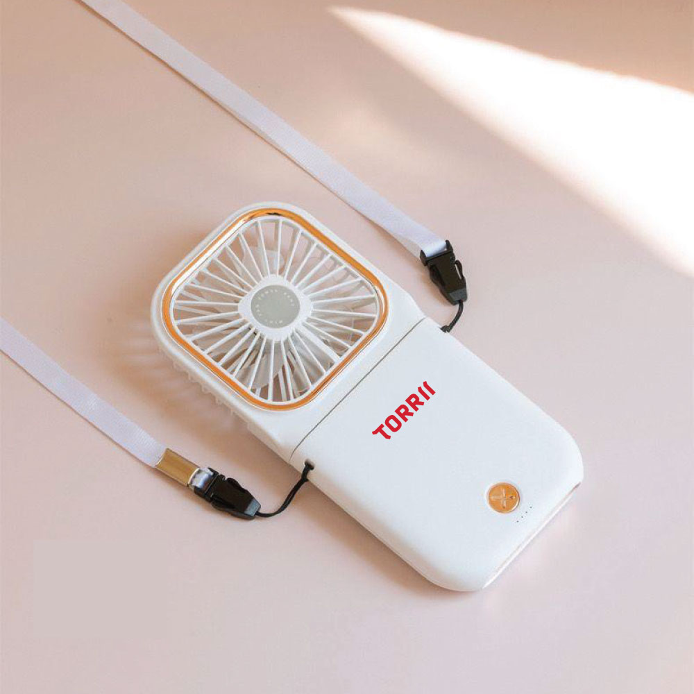 Torrii Cool Foldable Neck Fan with 3000mAh Powerbank - White