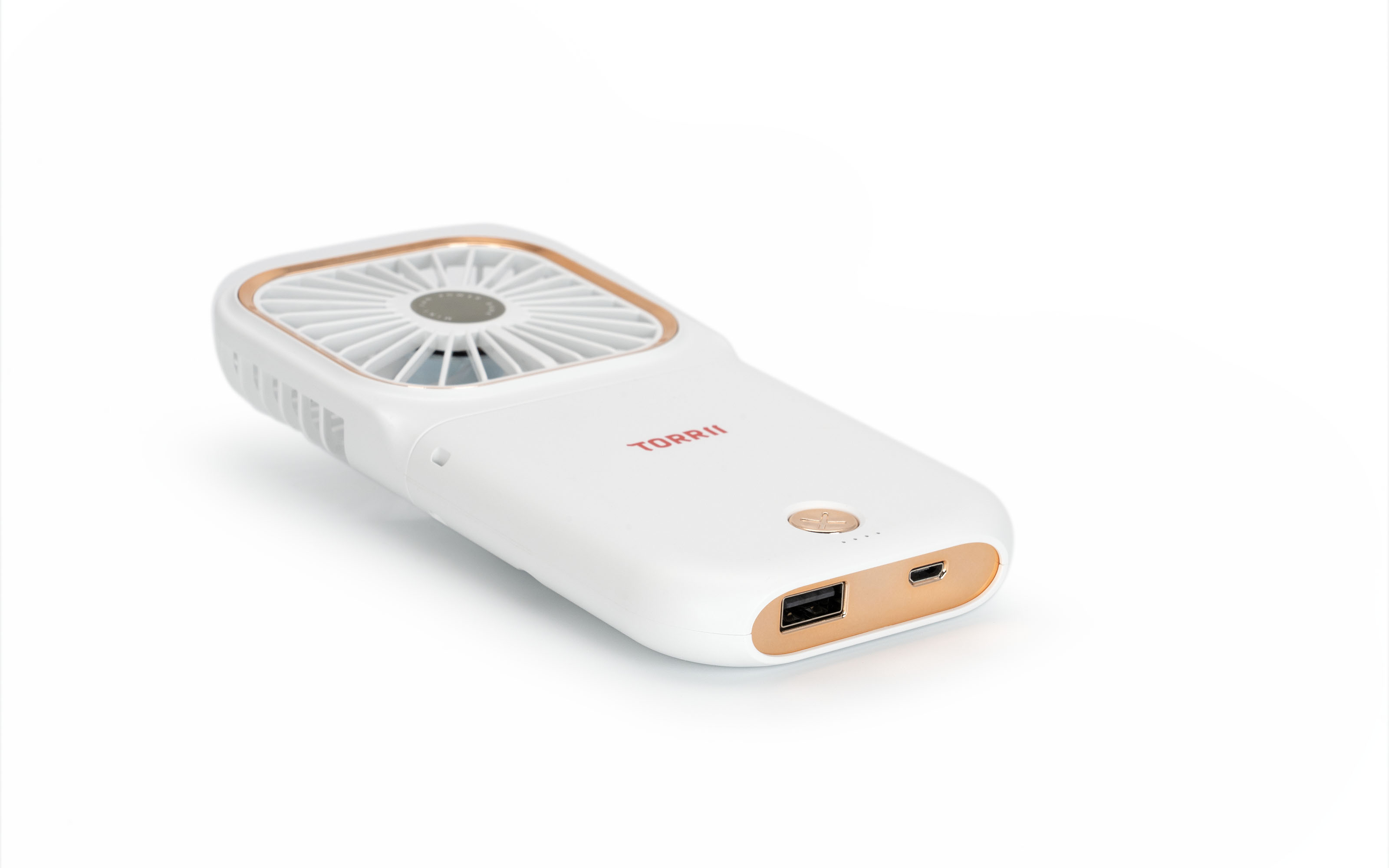 Torrii Cool Foldable Neck Fan with 3000mAh Powerbank - White