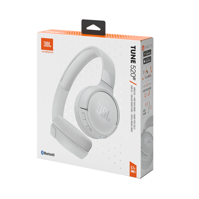 JBL Bluetooth Headphone Tune 520BT - White