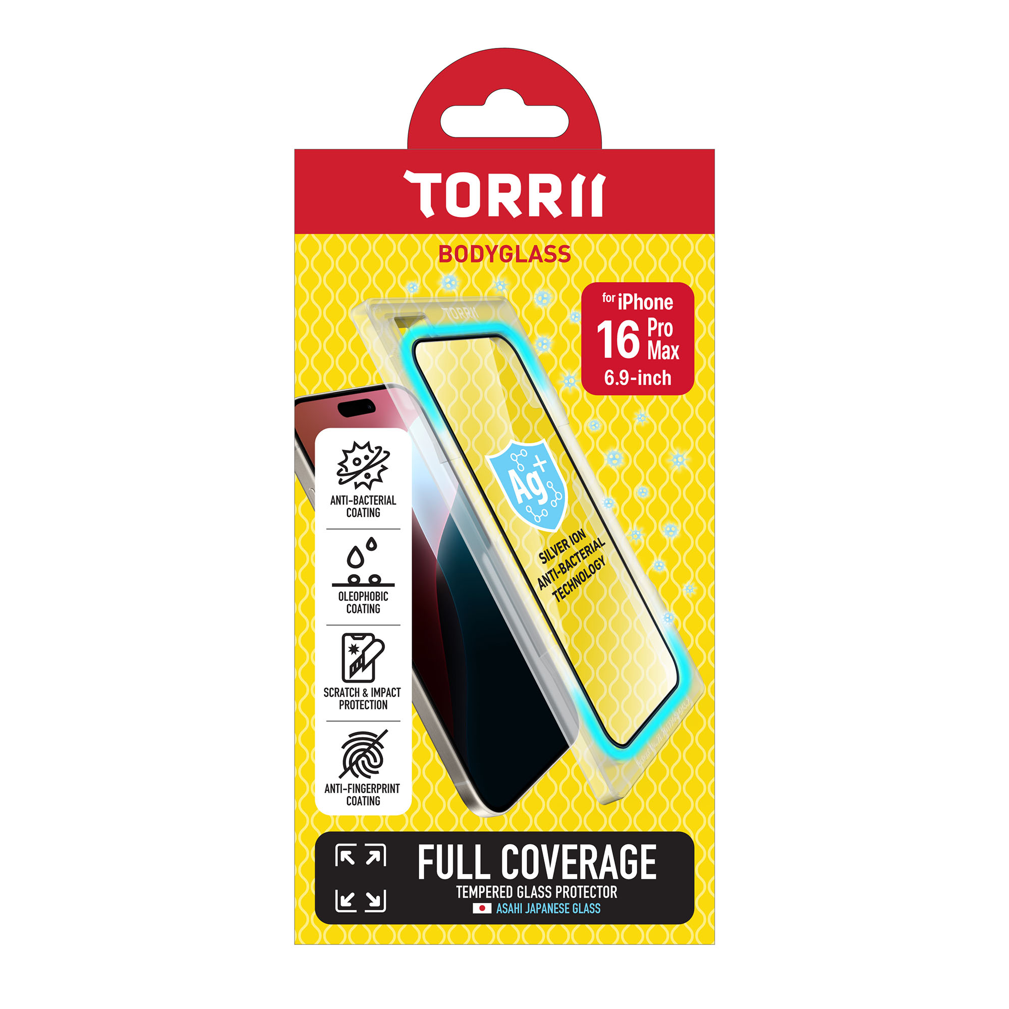 Torrii BodyGlass Full Coverage Clear Screen Protector for iPhone 16 Pro Max
