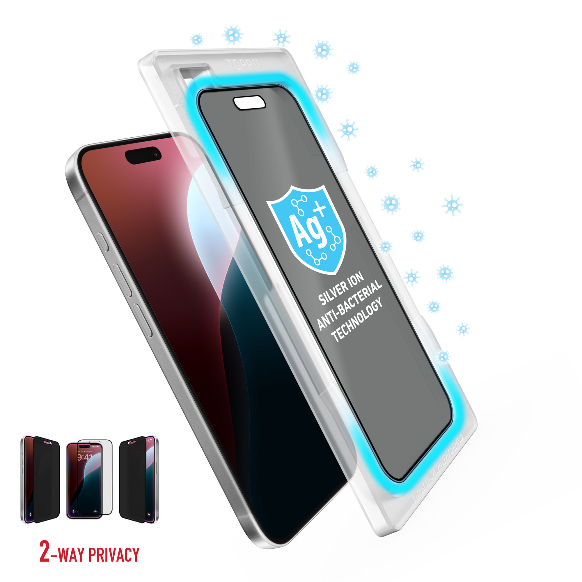 Torrii Bodyglass Screen Protector Tempered Glass For iPhone 16 Pro Max (6.9”) Anti-Bacterial Coating - Privacy