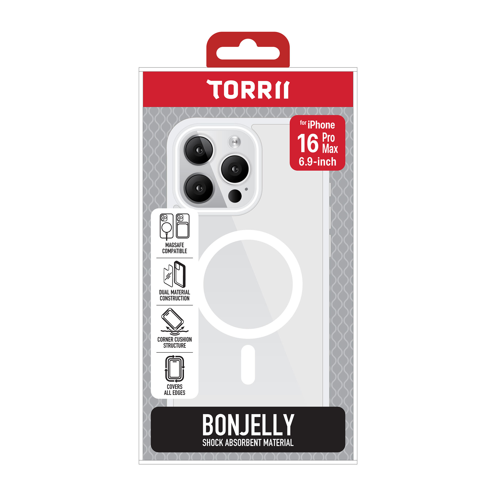 Torrii Bonjelly Case (Magsafe Compatible) For iPhone 16 Pro Max (6.9&rdquo;) - Clear