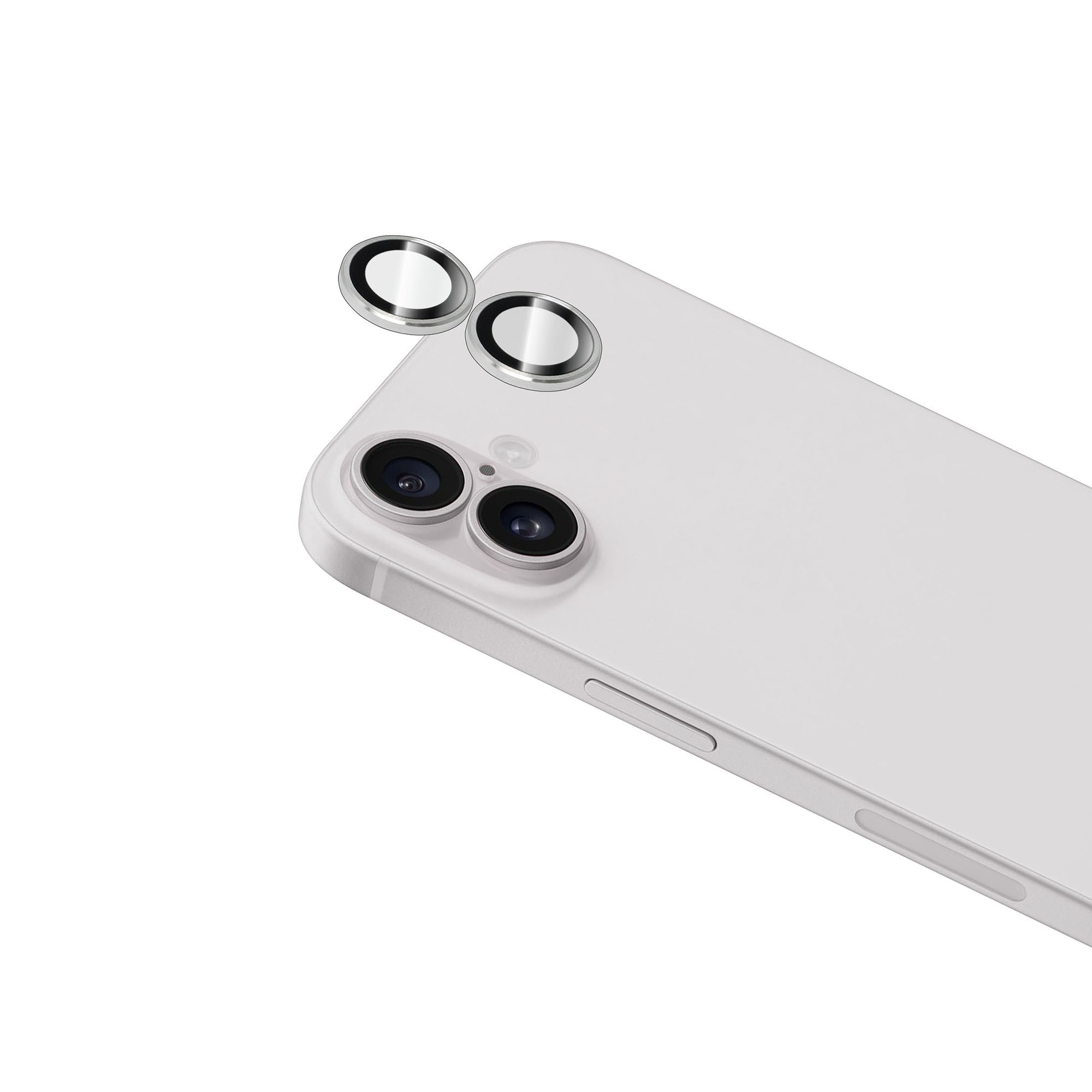 Torrii Bodyglass Aluminium Camera Lens Protector Ring For iPhone 16 / iPhone 16 Plus (Anti-Bacterial Coating) - Silver