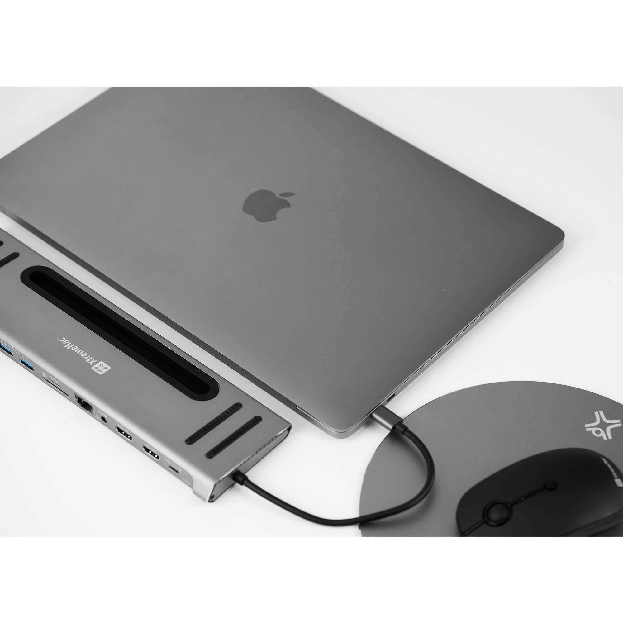 Xtrememac Type-C 12 In 1 Docking Hub Station - Ethernet, 2* HDMI 4K, SD, MSD Cards, USB-C PD 100W, USB-C, 4* USB 3.0, Audio In/Out