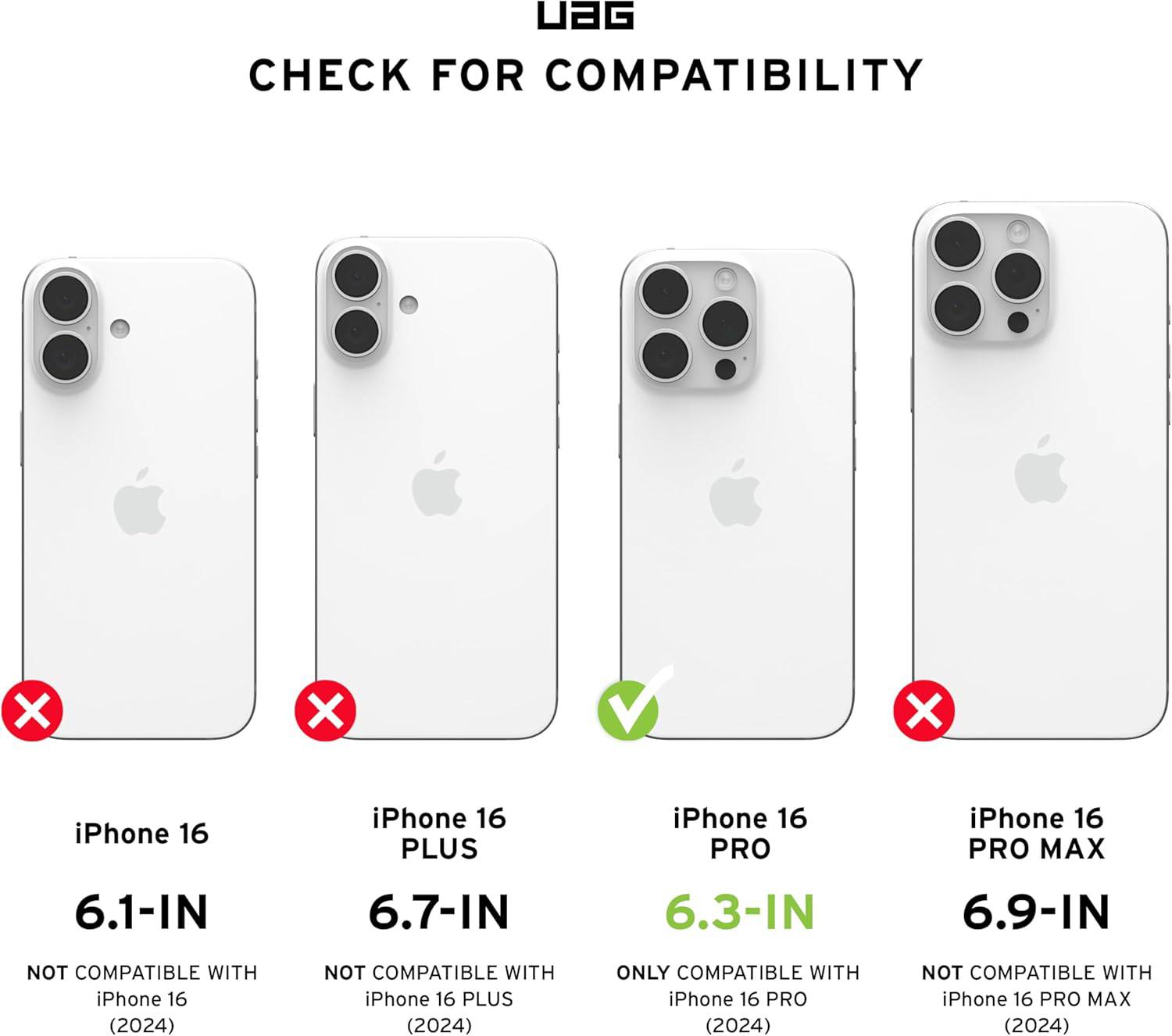 UAG iPhone 16 Pro Removable Privacy Eco Screen Protector - Clear