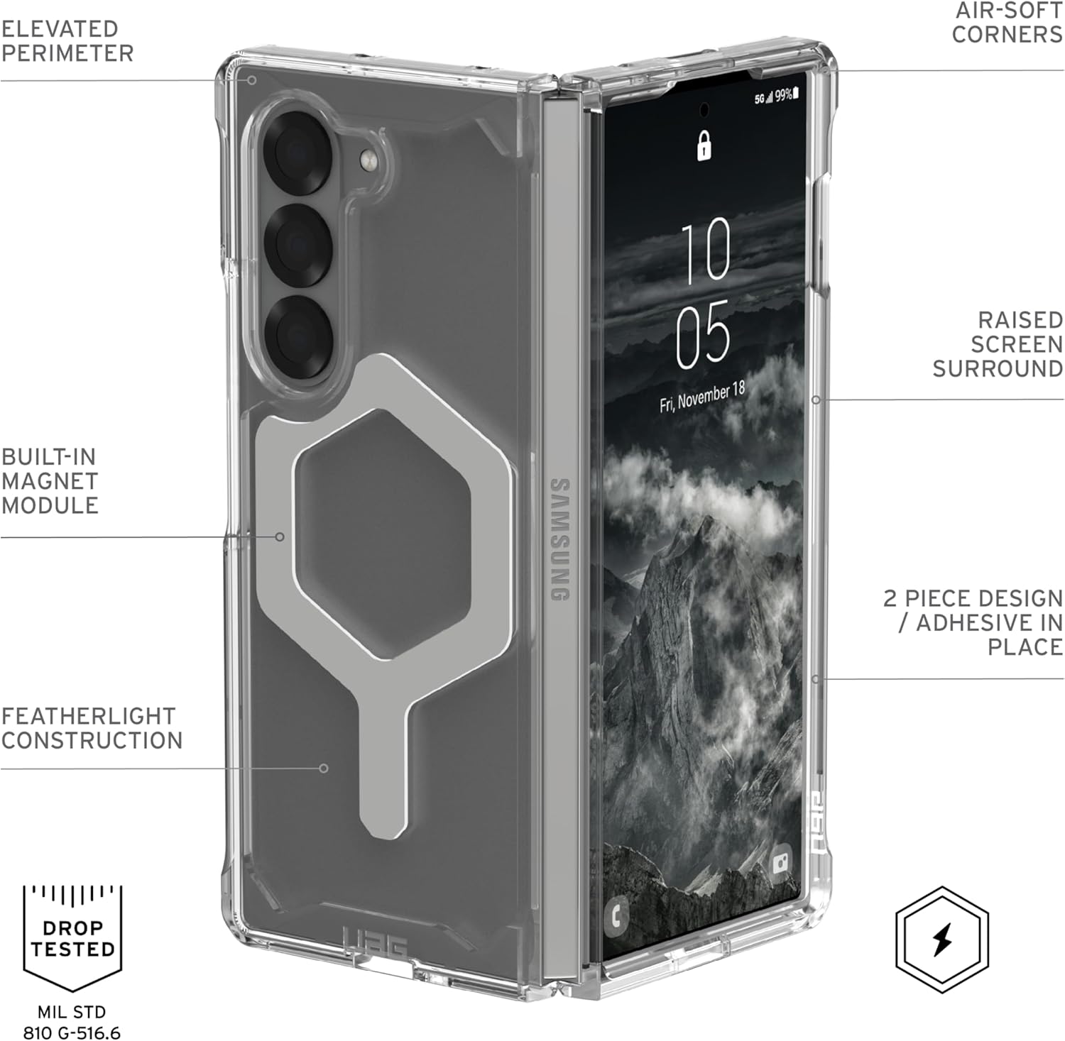 UAG Samsung Galaxy Z Flip 6 Plyo Pro - Ice/Silver