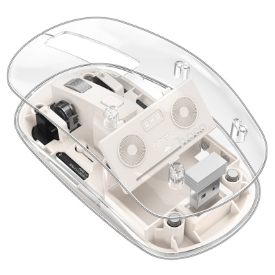 Hoco GM29 Mysterious Dual-mode Silent Wireless Mouse - Space White
