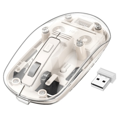 Hoco GM29 Mysterious Dual-mode Silent Wireless Mouse - Space White