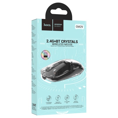Hoco GM29 Mysterious Dual-mode Silent Wireless Mouse - Dark Night Black