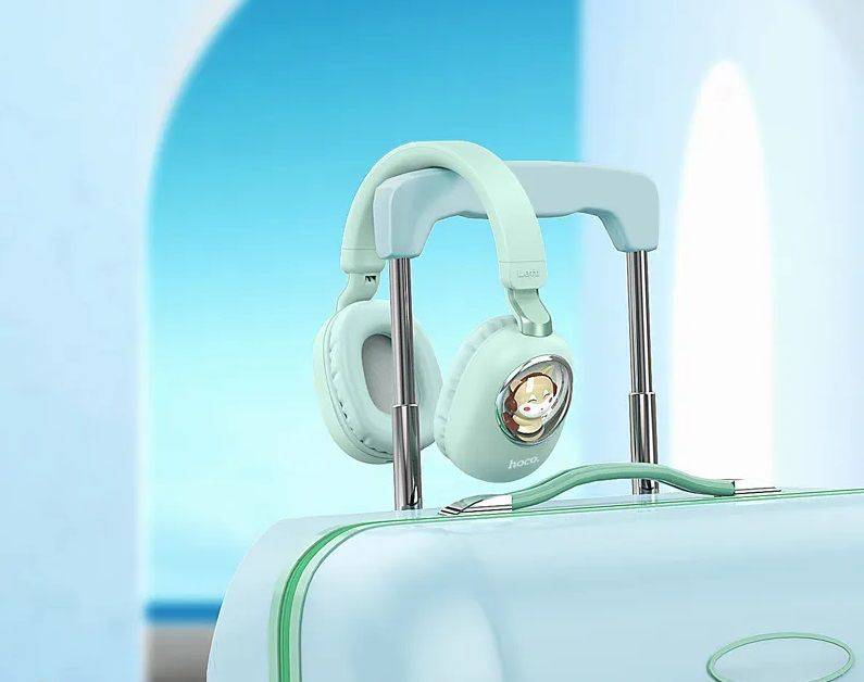 Hoco ESD11 Cute Luminous BT Headphones - Mint Green