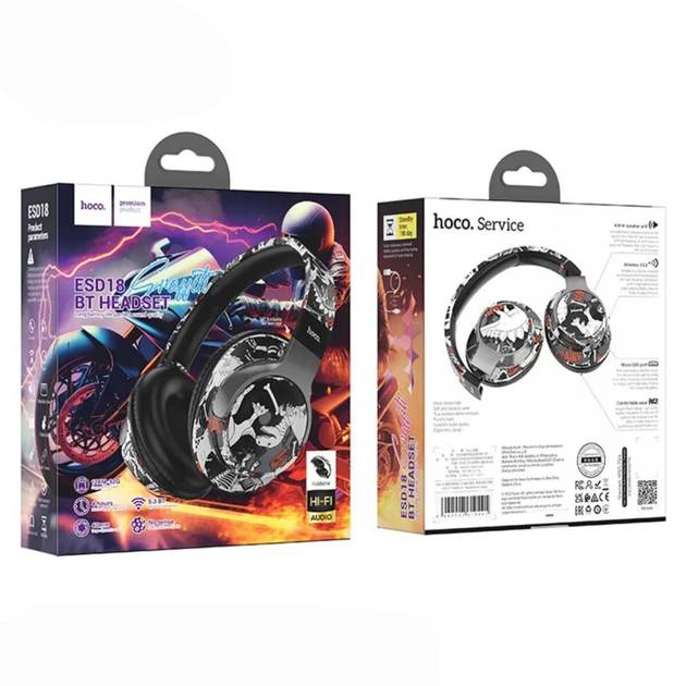 Hoco ESD18 Graffiti BT Headphones - Black