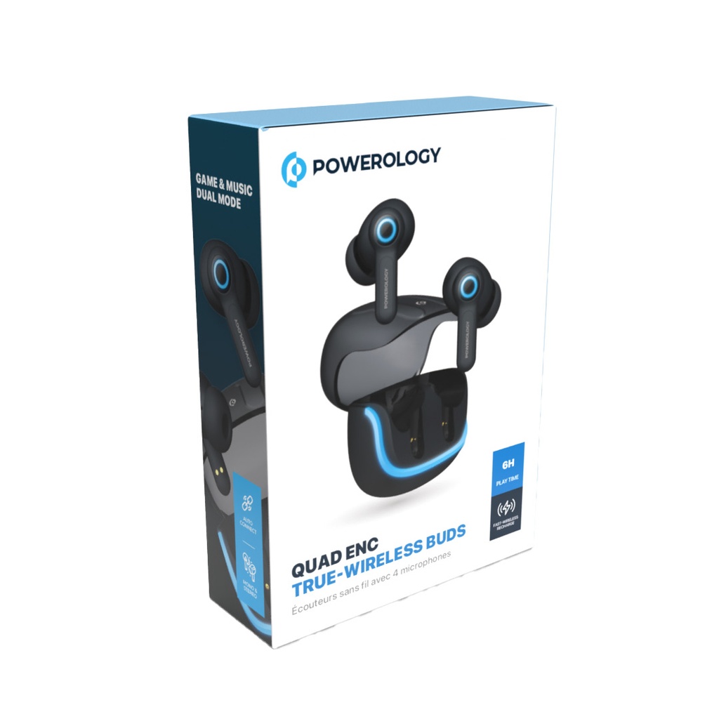 Powerology Quard Mic ENC TWS Earphone - Black