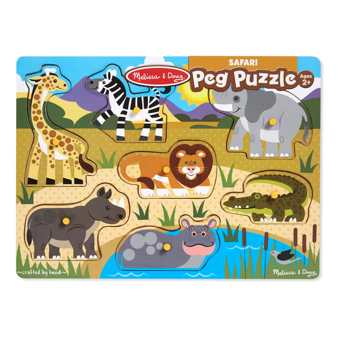 Melissa and Doug Wooden Safari Peg Puzzle