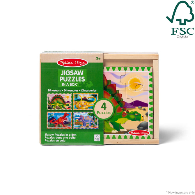 Melissa and Doug Dinosaur Jigsaw Puzzles In A Box &ndash; 12 Pieces