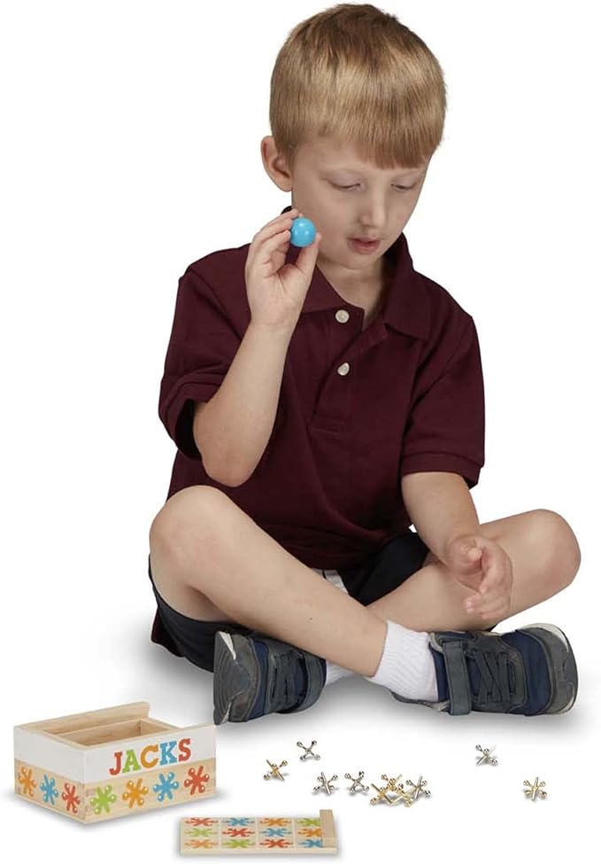 Melissa and Doug Jacks Game with Wooden Box