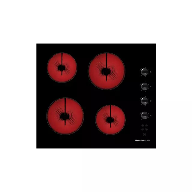 Glem Gas Ceramic Glass Hob 4 Zones 60 Cm