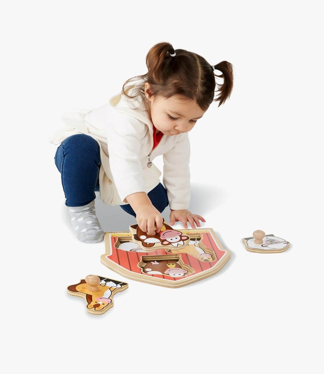 Melissa and Doug Barnyard Animals Jumbo Knob Puzzle &ndash; 3 Pieces
