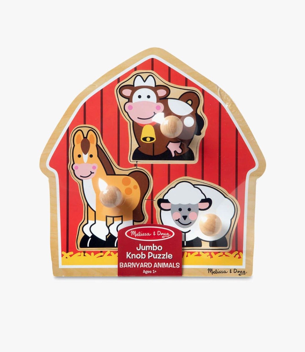 Melissa and Doug Barnyard Animals Jumbo Knob Puzzle &ndash; 3 Pieces