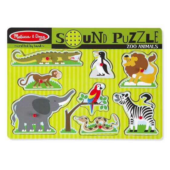 Melissa and Doug Zoo Animals Sound Puzzle - 8 Pieces