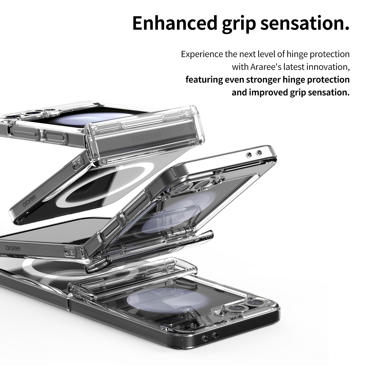 Araree Nukin 360 Magsafe Case With Hinge Protection For Samsung Galaxy Z Flip 6 - Clear