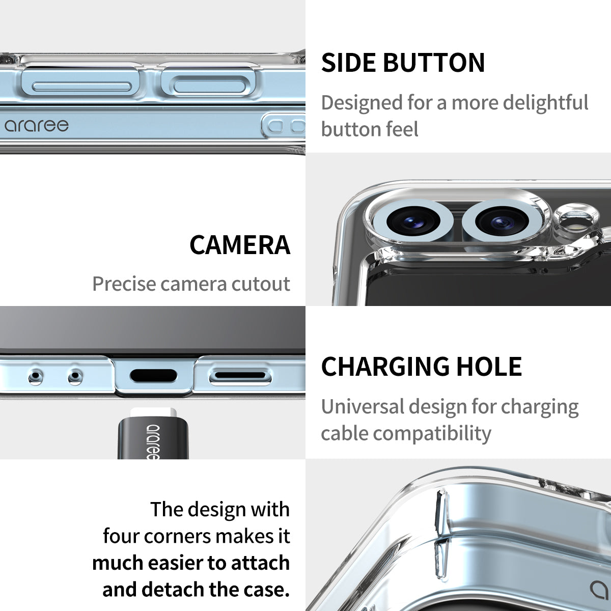 Araree Nukin 360 Case With Hinge Protection For Samsung Galaxy Z Flip 6 - Clear