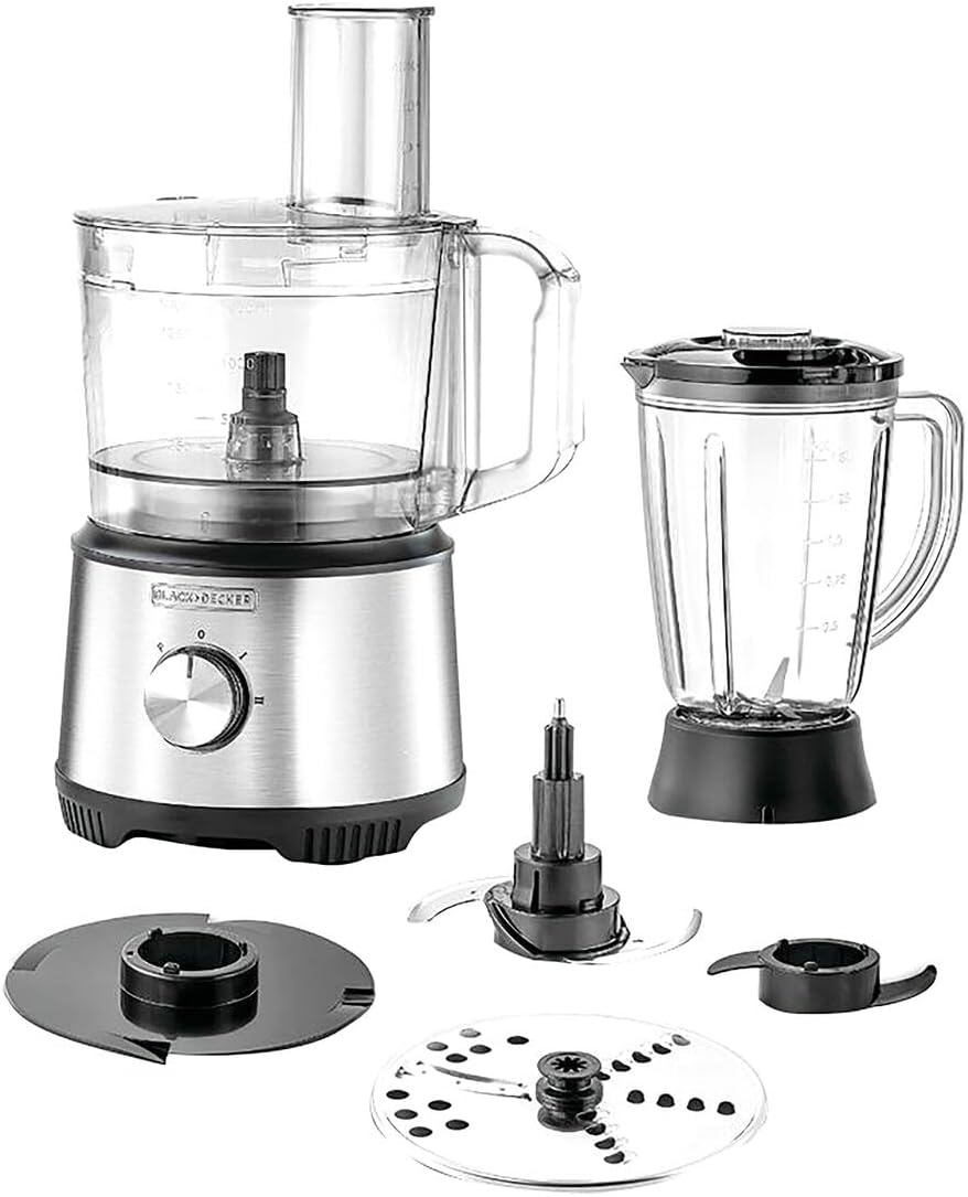 Black + Decker FX825-B5 Multifunction Food Processor, Stainless Steel &ndash; 800W