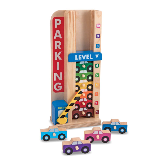 Melissa and Doug - Wooden Stack & Count Parking Garage