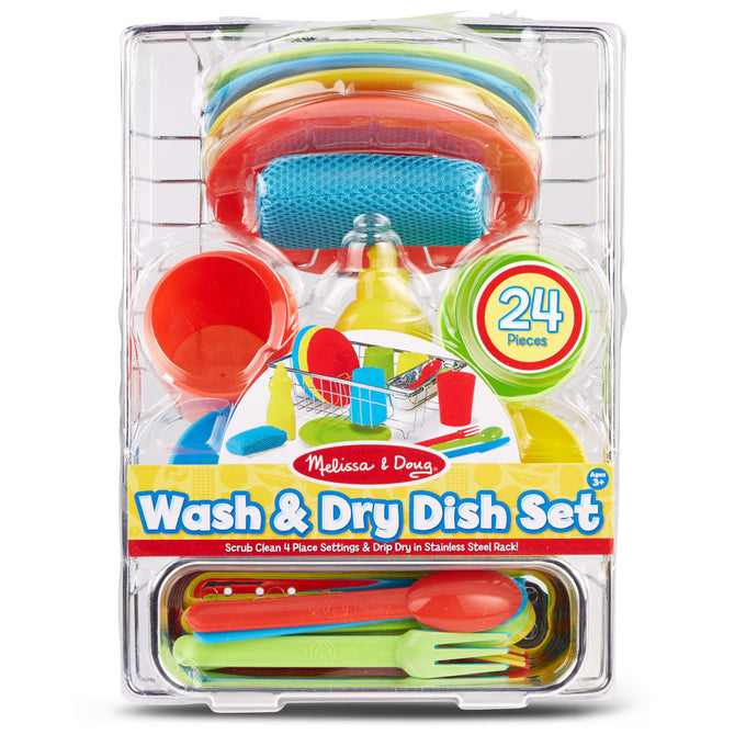 Melissa and Doug - Let's Play House Wash & Dry Dish Set