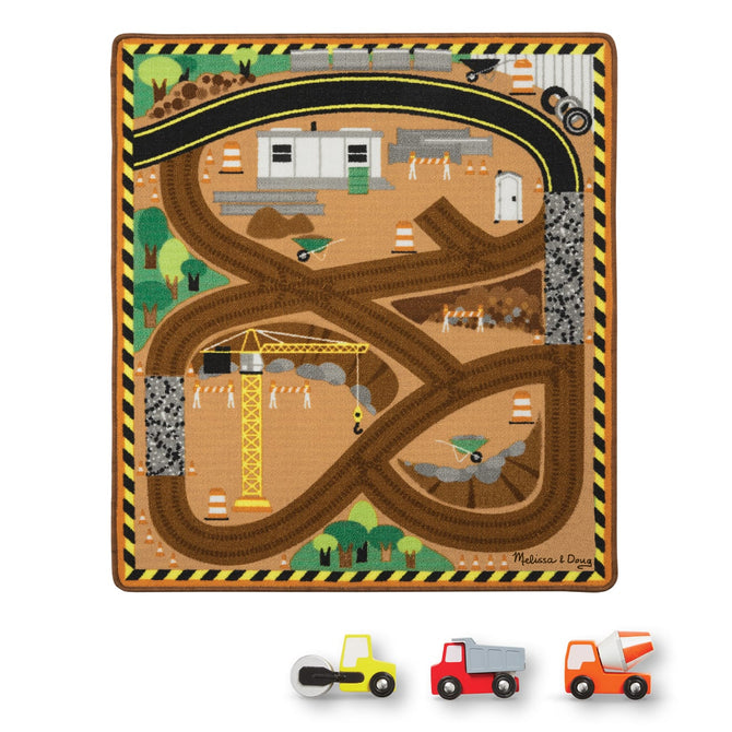 Melissa and Doug - Round The Site Construction Truck Rug