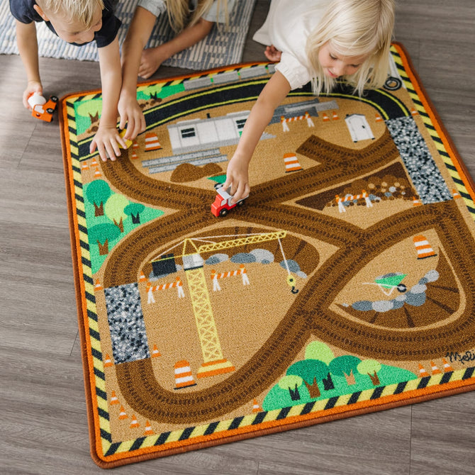 Melissa and Doug - Round The Site Construction Truck Rug