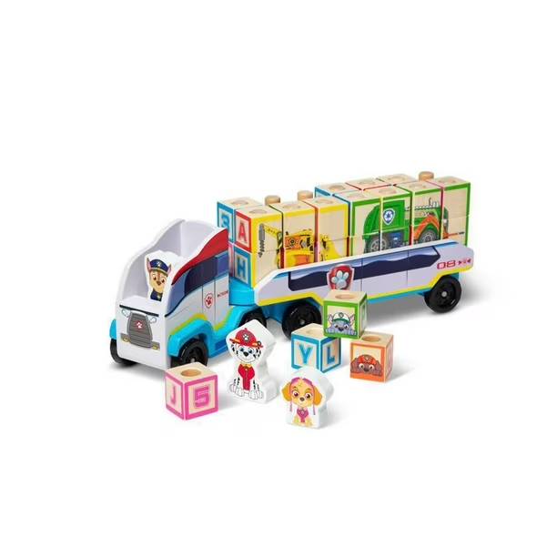 Melissa And Doug Paw Patrol Wooden ABC Block Truck