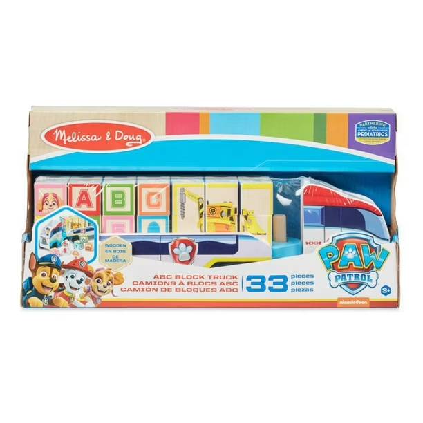 Melissa And Doug Paw Patrol Wooden ABC Block Truck