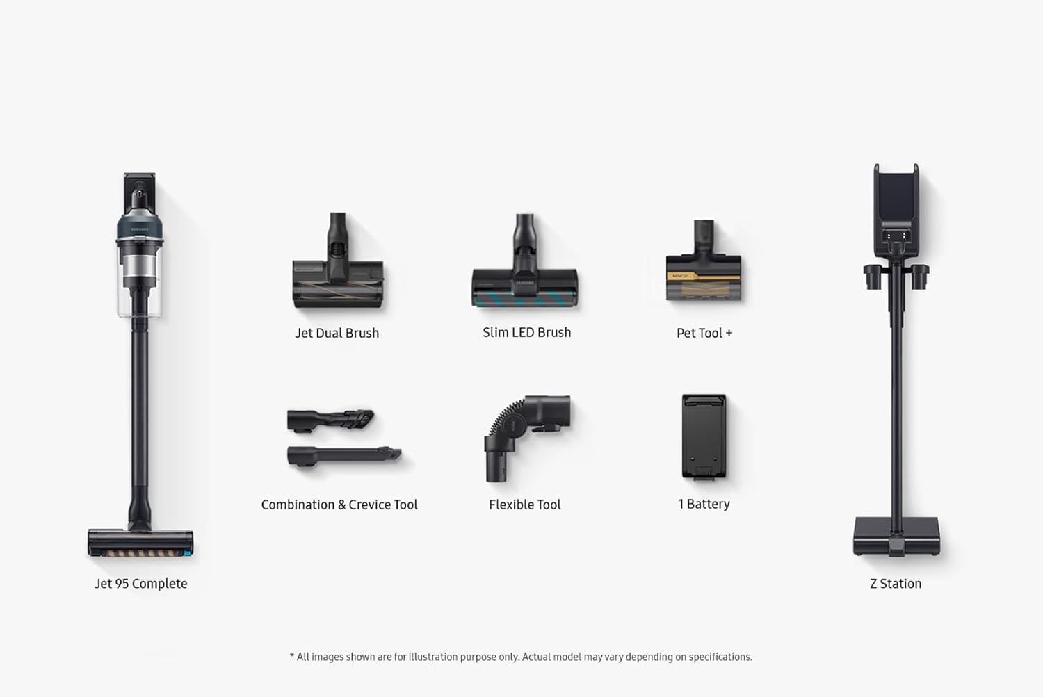Samsung JetTM 95 Complete 210W VS20C9544TB Cordless Stick Vacuum Cleaner with Pet tool+ - Midnight Blue