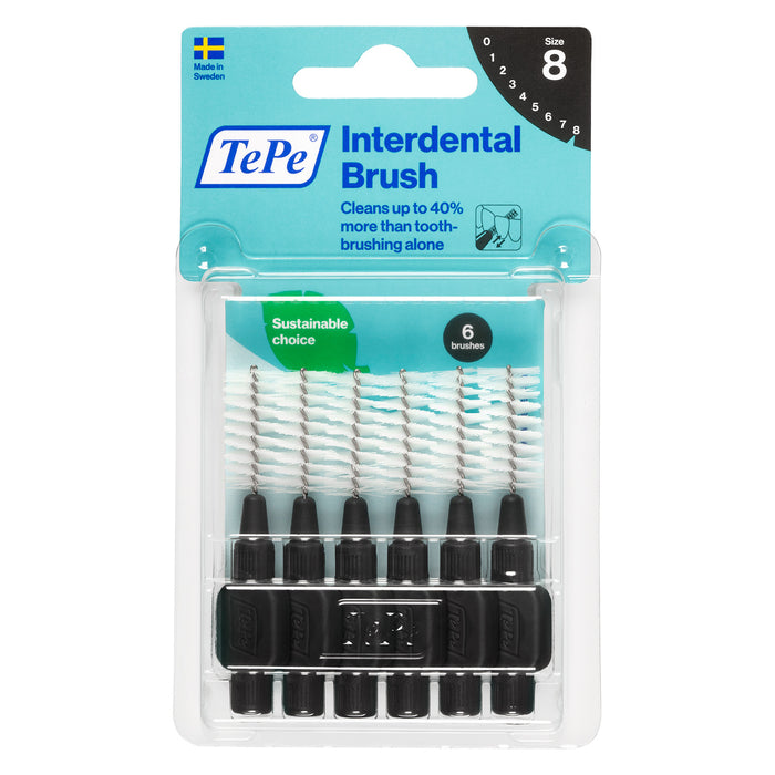 Tepe Interdental Brush, 1.5 mm, Black, Blister Pack of 6