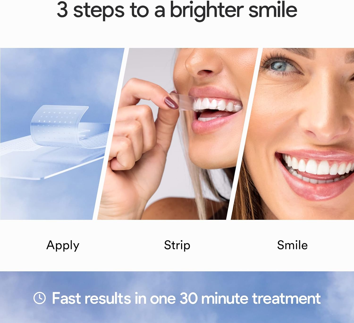Hismile Teeth Whitening Strips for Sensitive Teeth, Peroxide Free, Dental White Strips Kit, 28 Strips, 14 Treatments