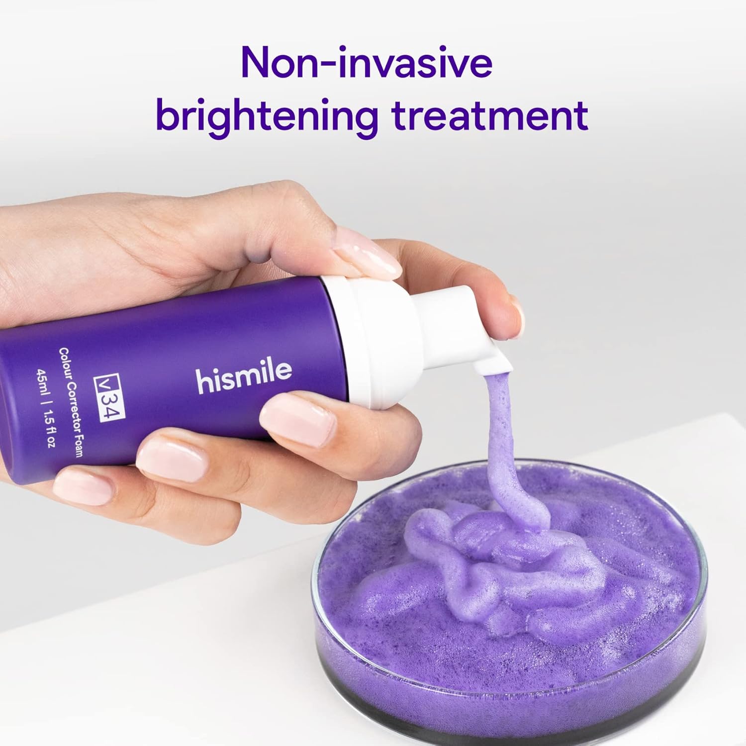 Hismile V34 Colour Corrector Foam Purple Teeth Whitening Tooth Stain Removal